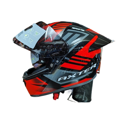 Picture of AEROSTAR AXTER Full Face Helmet ISI And Dot Certified for Men and Women Helmet (Red and Black)