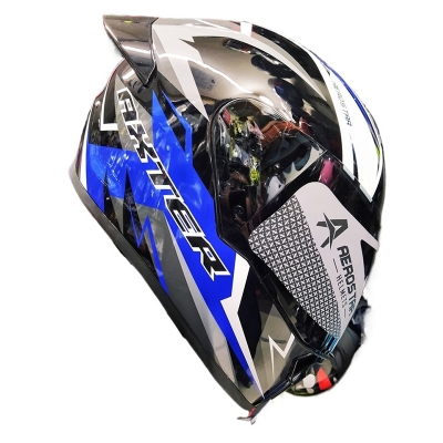 Picture of AEROSTAR AXTER Full Face Helmet ISI And Dot Certified for Men and Women Helmet (Black)