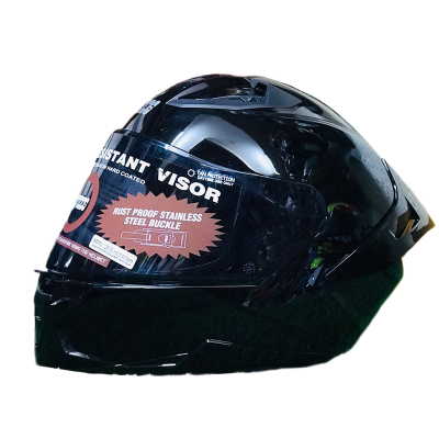 Picture of Studds Raider Super Isi Certified Full Face Helmet for Motorcycling with Spoiler&Clear Visor (Black-L) (Black)