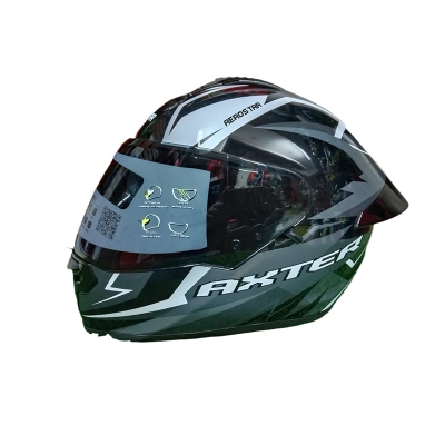 Picture of AEROSTAR AXTER Full Face Glossy Black Helmet ISI And Dot Certified (Black and white)