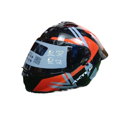 Picture of AEROSTAR AXTER Full Face Glossy Black Helmet ISI And Dot Certified (Red and Black)
