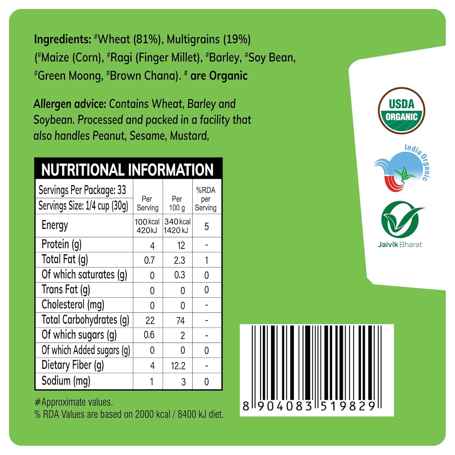 Picture of 24 mantra  organic 7 grain atta