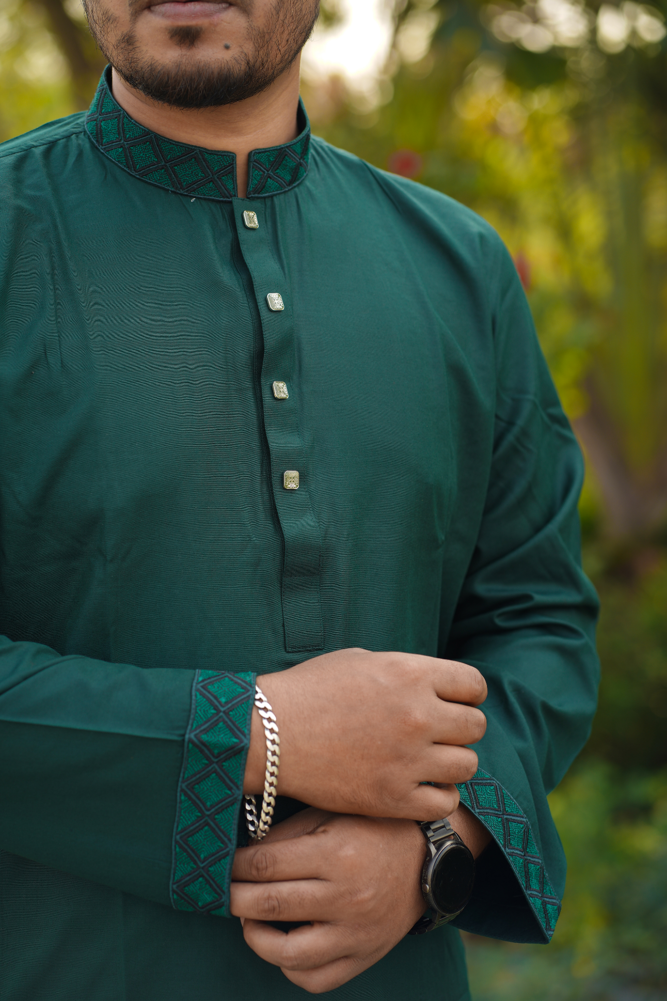 Picture of Classic Green Cotton Panjabi