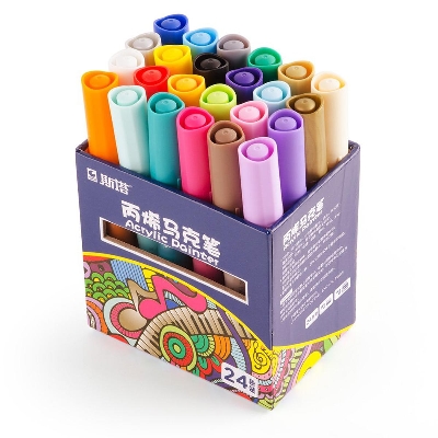 Picture of STA Acrylic Paint Marker Pens 24 Colors Art Permanent Markers for DIY Glass, Ceramic, Rock, Wood, Canvas, Metal, Fabric, Highly Pigmented Acrylic Pens Great for Beginners, Hobbyists & Professional Art