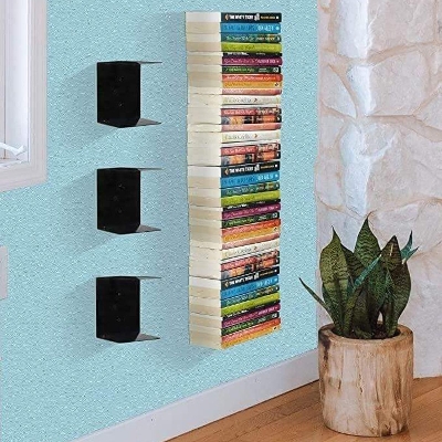 Picture of Metal Invisible Wall Bookshelf Black (1 Piece) - Book Shelf - Book Shelf Black