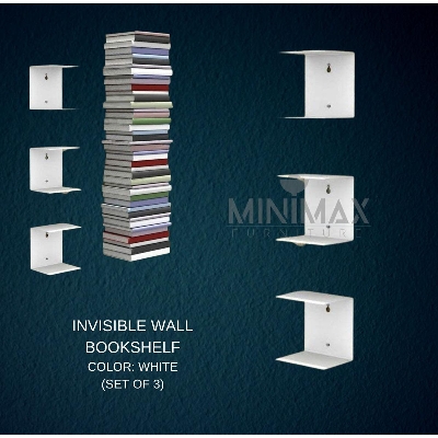 Picture of MM Invisible Bookshelf White (Set of 3) White
