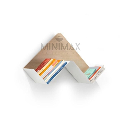 Picture of 1 Piece Fishbone Wall Shelf Large (27" x 18") / Unique Design Wall Décor Shelf White