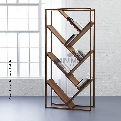 Picture of MiniMax Modern V-Shaped Open Shelf dark walnut