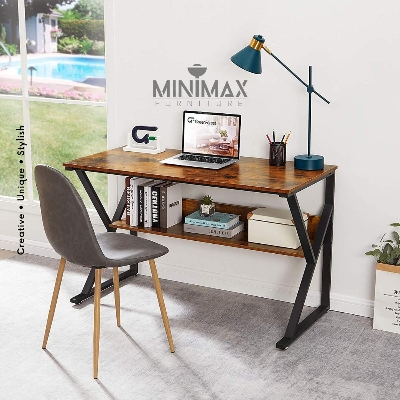Picture of MiniMax Computer Desk with Bookshelf Peach