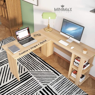 Picture of MiniMax L Shaped Corner Computer Desk Peach