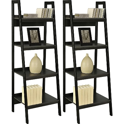 Picture of Minimax  Lawrence 4 Shelf Ladder Bookcase Bundle Black