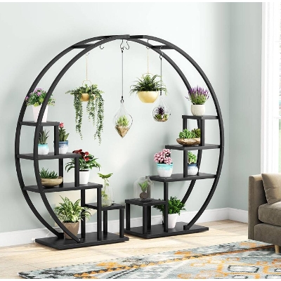 Picture of 5-Tier Metal Plant Stand Curved Display Shelf Black