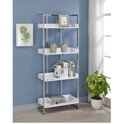 Picture of Minimax Brighton Glossy White 4-shelf Open Back Bookcase