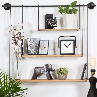 Picture of Minimax Three Tier Suspended Wall Shelf - 37" x 6" x 30" In. Multicolor