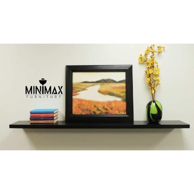 Picture of Wall Mounted 47.24-inch Black Floating Shelf - 47.24 inches wide x 7.75 inches deep Black