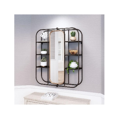 Picture of Minimax Mirror Shelf Gray, 27.6 W x 5.9 D x 33.1 H (in), Grey