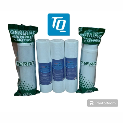Picture of Sediment Filter PP (1 Micron)-3 Pcs, CTO Net Carbon-1 Pcs and 10" UDF Box Carbox-1 Pcs (5 Pcs Package) HERON PREMIUM