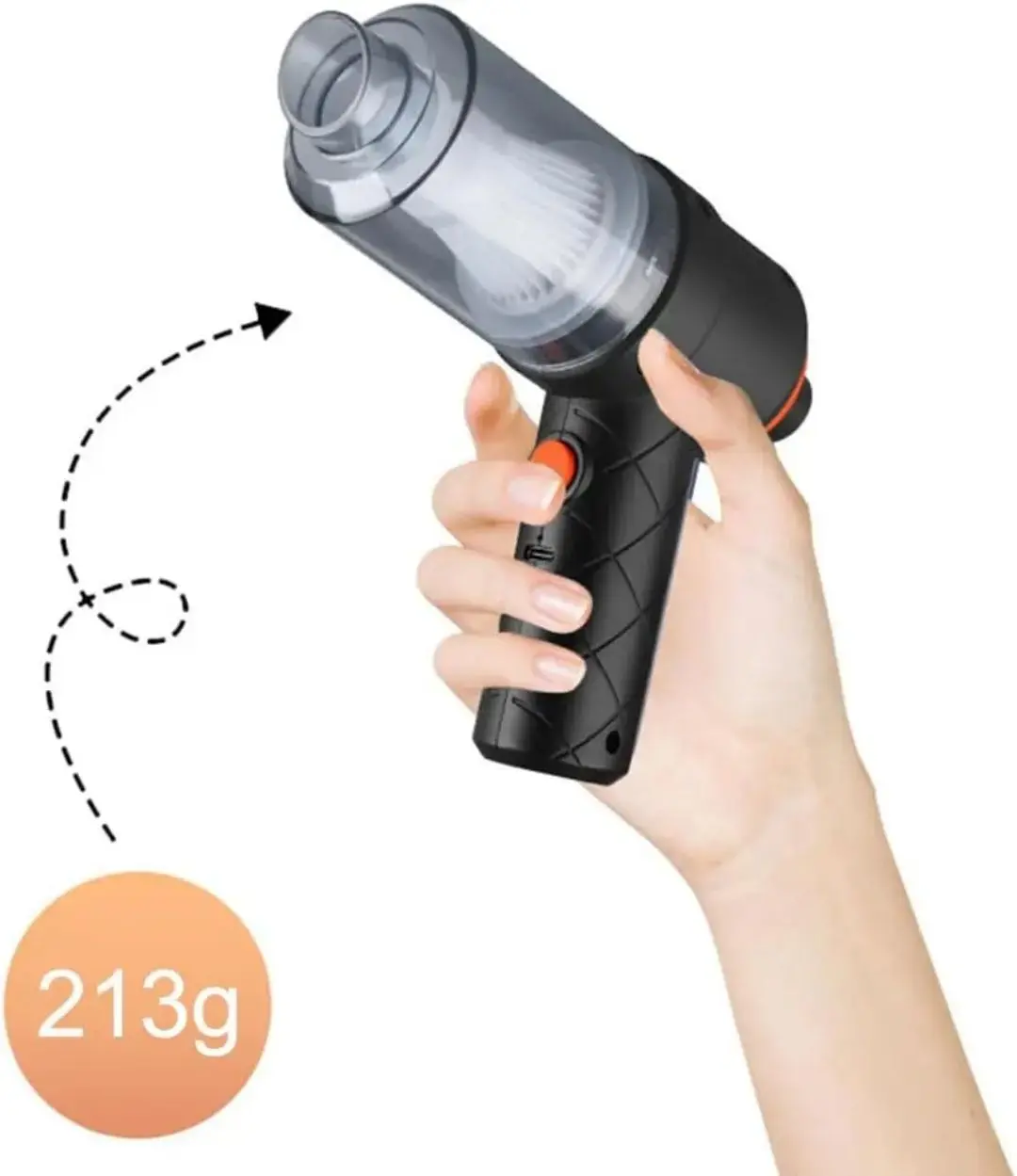 Picture of Dual Battery Handheld Vacuum – Strong Suction | MNK SHOP (Black)