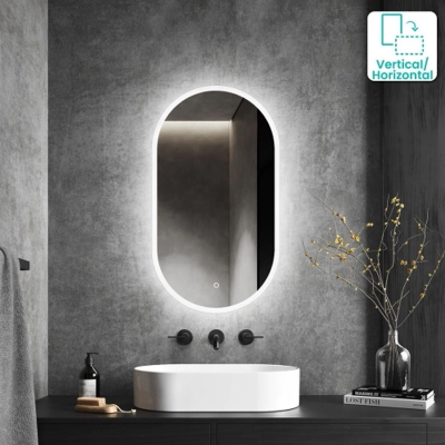 Picture of Premium Quality & Customizable LED Lighting, High Intensity LED Touch Mirror - Oval - Copper Free - 18x30 Inch