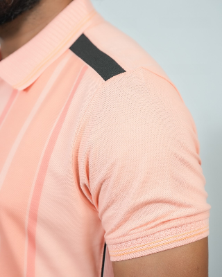 Picture of Shohure Peach Color Zipper Polo Tshirt Peach