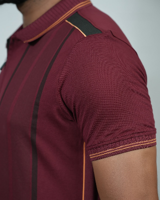 Picture of Shohure Coffee Color Zipper Polo Tshirt Coffee