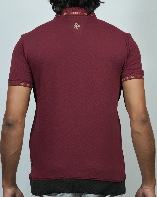 Picture of Shohure Coffee Color Zipper Polo Tshirt Coffee