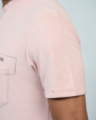 Picture of Shohure Pink Color Van Collar Polo Tshirt Pink