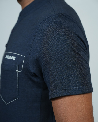 Picture of Shohure Navy Blue Color Van Collar Polo Tshirt Navy Blue