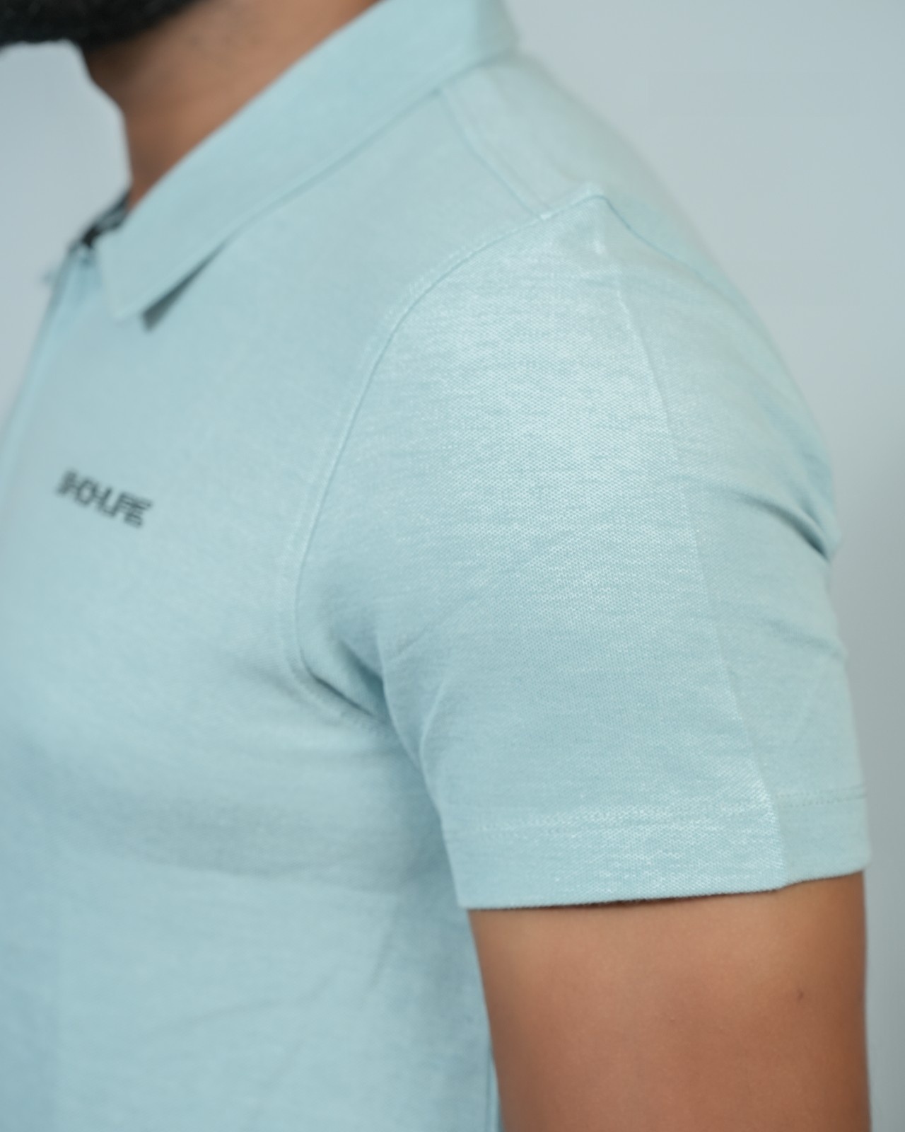 Picture of Shohure Sky Blue Color Zipper Polo Tshirt Sky Blue