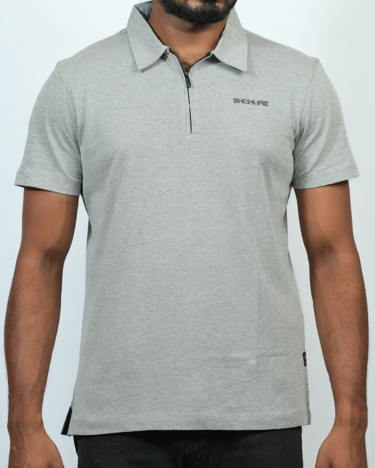 Picture of Shohure Olive Color Zipper Polo Tshirt Olive