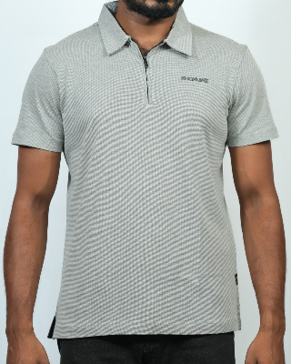 Picture of Shohure Olive Color Zipper Polo Tshirt Olive