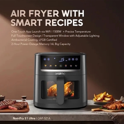 Picture of Oraimo NutriFry S1 Ultra 1500W 6L Full Touchscreen Air fryer