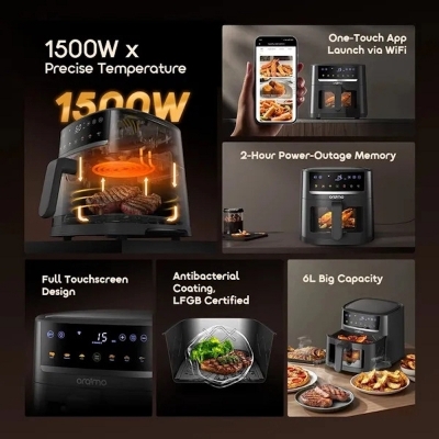 Picture of Oraimo NutriFry S1 Ultra 1500W 6L Full Touchscreen Air fryer