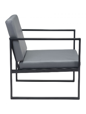 Picture of Stylish Modern Sofa ,23.6 W x 24.4 D x 30.3 H (in) Gray and Black Grey