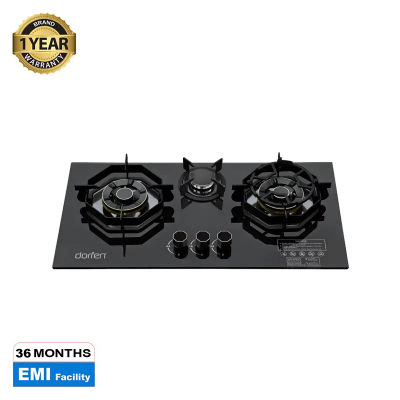 Picture of DORFEN Glass Gas Stove with 3-Burners - 30x18