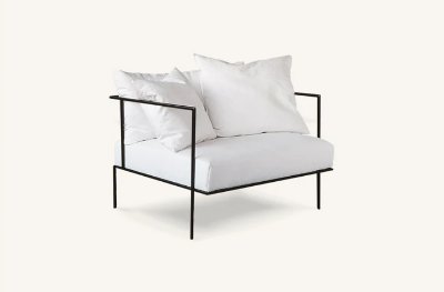 Picture of Stylish Modern Sofa ,23.6 W x 24.4 D x 30.3 H (in),Black and White Black