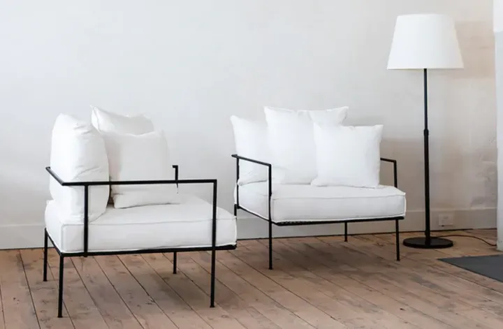 Picture of Stylish Modern Sofa ,23.6 W x 24.4 D x 30.3 H (in),Black and White Black