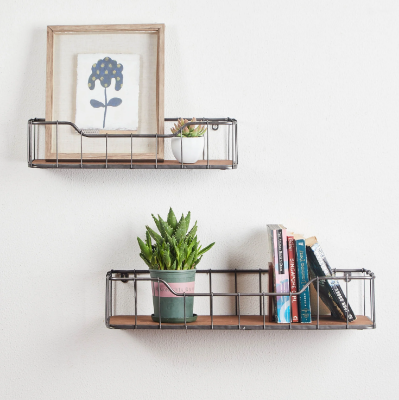 Picture of Minimax Farmhouse-Pack 2 Wall Shelf Garage Storage Rack Floating Shelves,(24.0 In. L X 7.0 In. W X 5.0 In. H) Brown