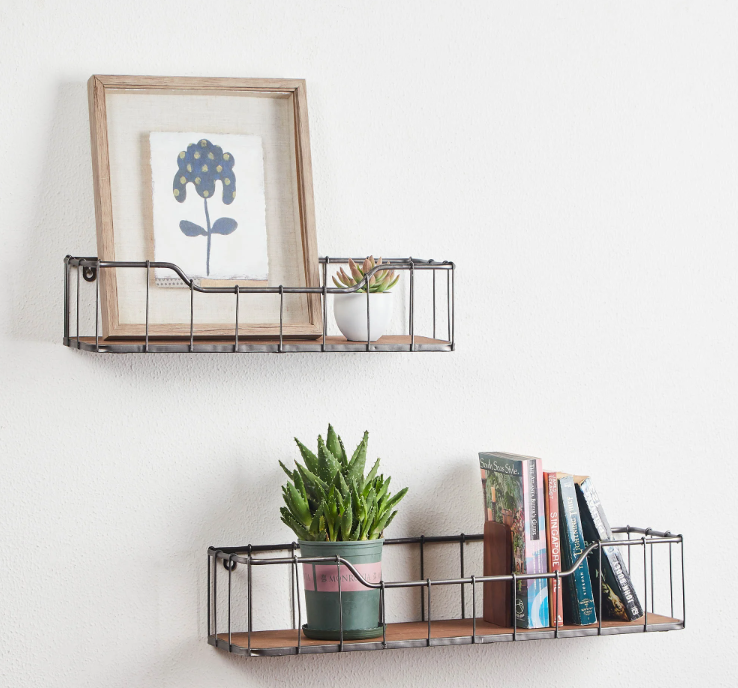 Picture of Minimax Farmhouse-Pack 2 Wall Shelf Garage Storage Rack Floating Shelves,(24.0 In. L X 7.0 In. W X 5.0 In. H) Brown