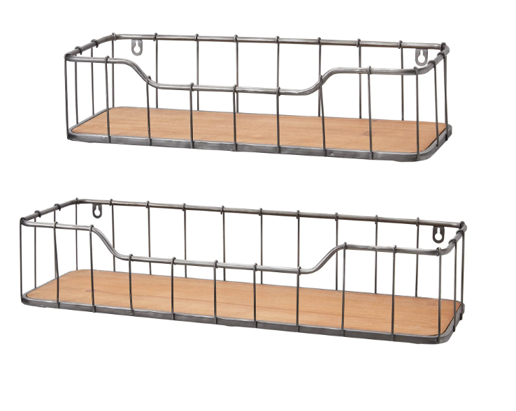 Picture of Minimax Farmhouse-Pack 2 Wall Shelf Garage Storage Rack Floating Shelves,(24.0 In. L X 7.0 In. W X 5.0 In. H) Brown