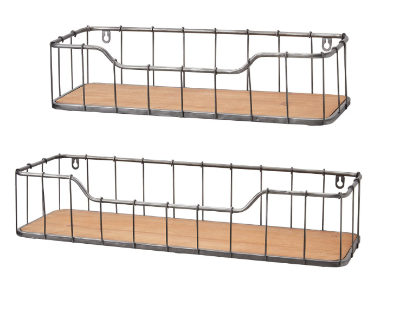 Picture of Minimax Farmhouse-Pack 2 Wall Shelf Garage Storage Rack Floating Shelves,(24.0 In. L X 7.0 In. W X 5.0 In. H) Brown
