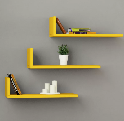 Picture of 3 Piece Bracket Shelf (14cm H x 50cm W x 20cm D) Yellow