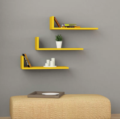 Picture of 3 Piece Bracket Shelf (14cm H x 50cm W x 20cm D) Yellow