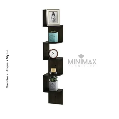Picture of MiniMax Wall Mount Floating Radial Corner Shelf (5 Tier) Black