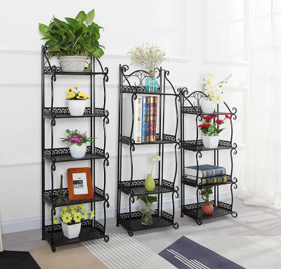 Picture of Minimax Folding Metal Shelf Plant Stand Book Display Rack Pot Holder Bookcase