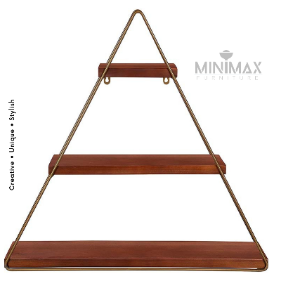 Picture of MiniMax Three Tiered Triangle Floating Metal Wall Shelf Black