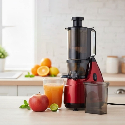 Picture of This is a Miyako SD-60 GA Electric Juice Squeezer, also known as a slow masticating juicer. 