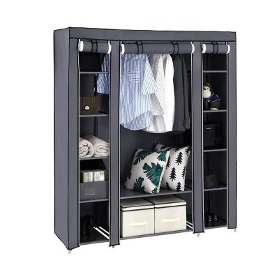 Picture of Fancy and Portable Foldable Almirah Wardrobe with 6 Cabinet and 2 Long Shelves Clothes Organizer