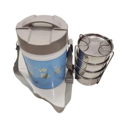 Picture of Kiam Monalisa 4 Bowl/Bati Hot Tiffin Cariar/Hot Launce Box/Hot Pot Tiffin Box-1 Piece (Blue)