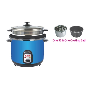 Picture of Kiam Rice cooker Steel – (One SS bati & One Coating bati) Straight 1.8 Ltr SJBS-8702
